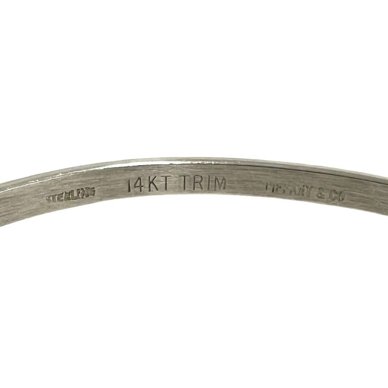 Tiffany & Co Double Hook Bangle 925 Sterling Silver Gold Bracelet — view 3
