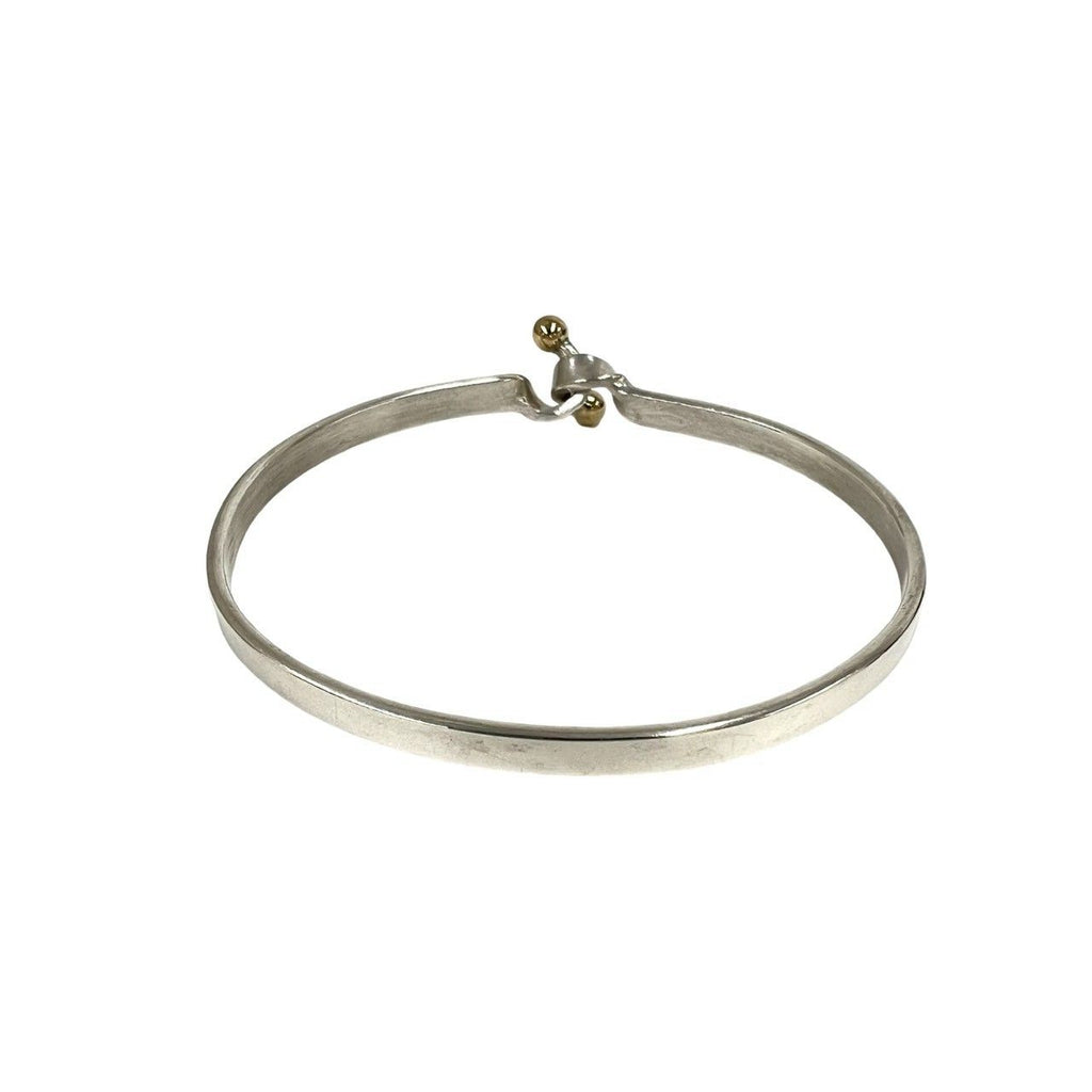 Tiffany & Co Double Hook Bangle 925 Sterling Silver Gold Bracelet — view 7