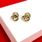 Dior Vintage CD Logo Earrings Gold