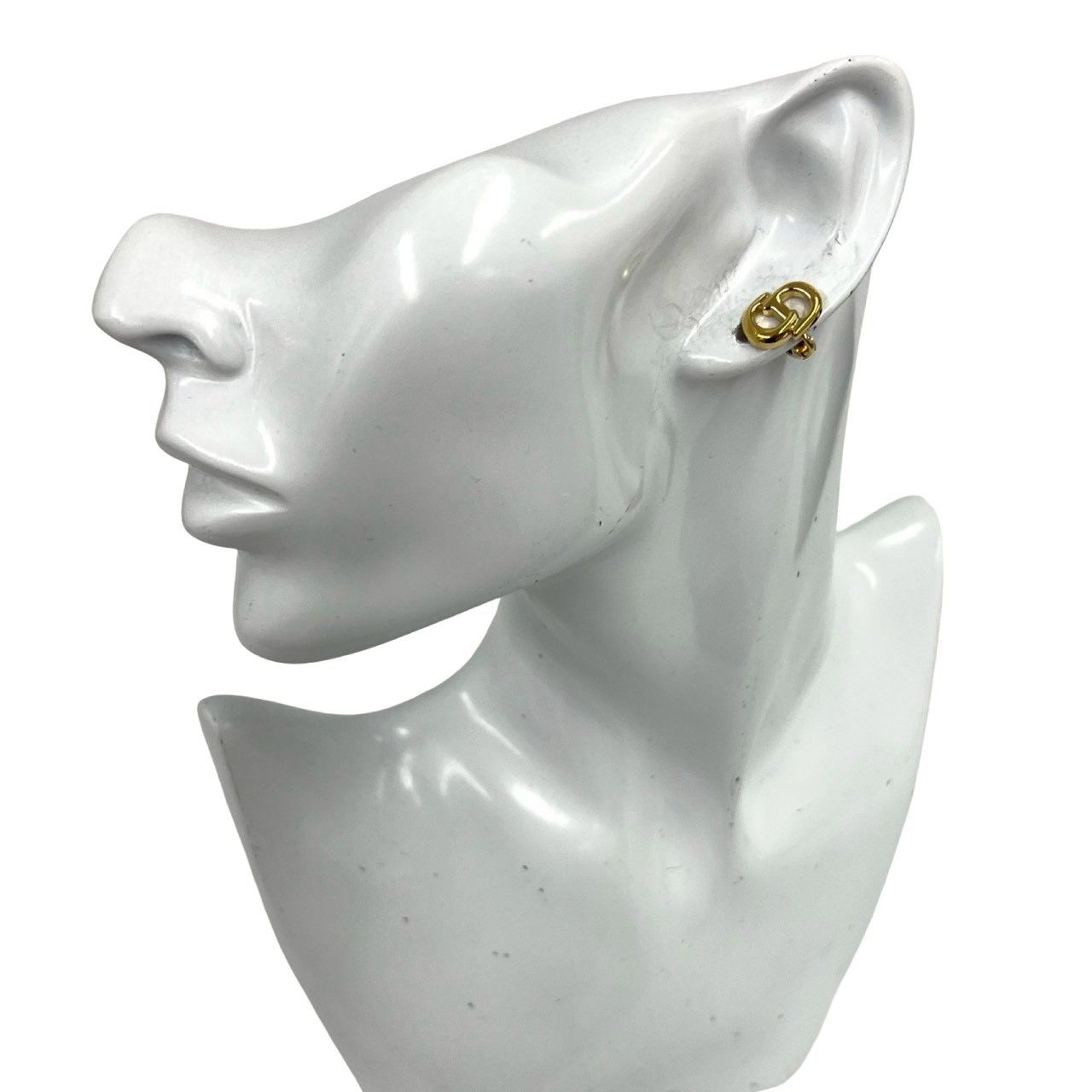 Dior Vintage CD Logo Earrings Gold — view 2