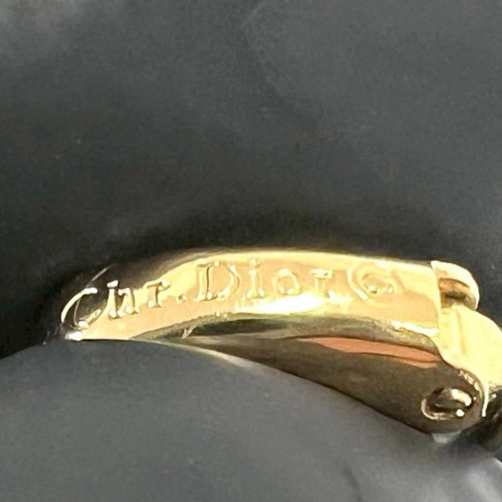 Dior Vintage CD Logo Earrings Gold — view 3