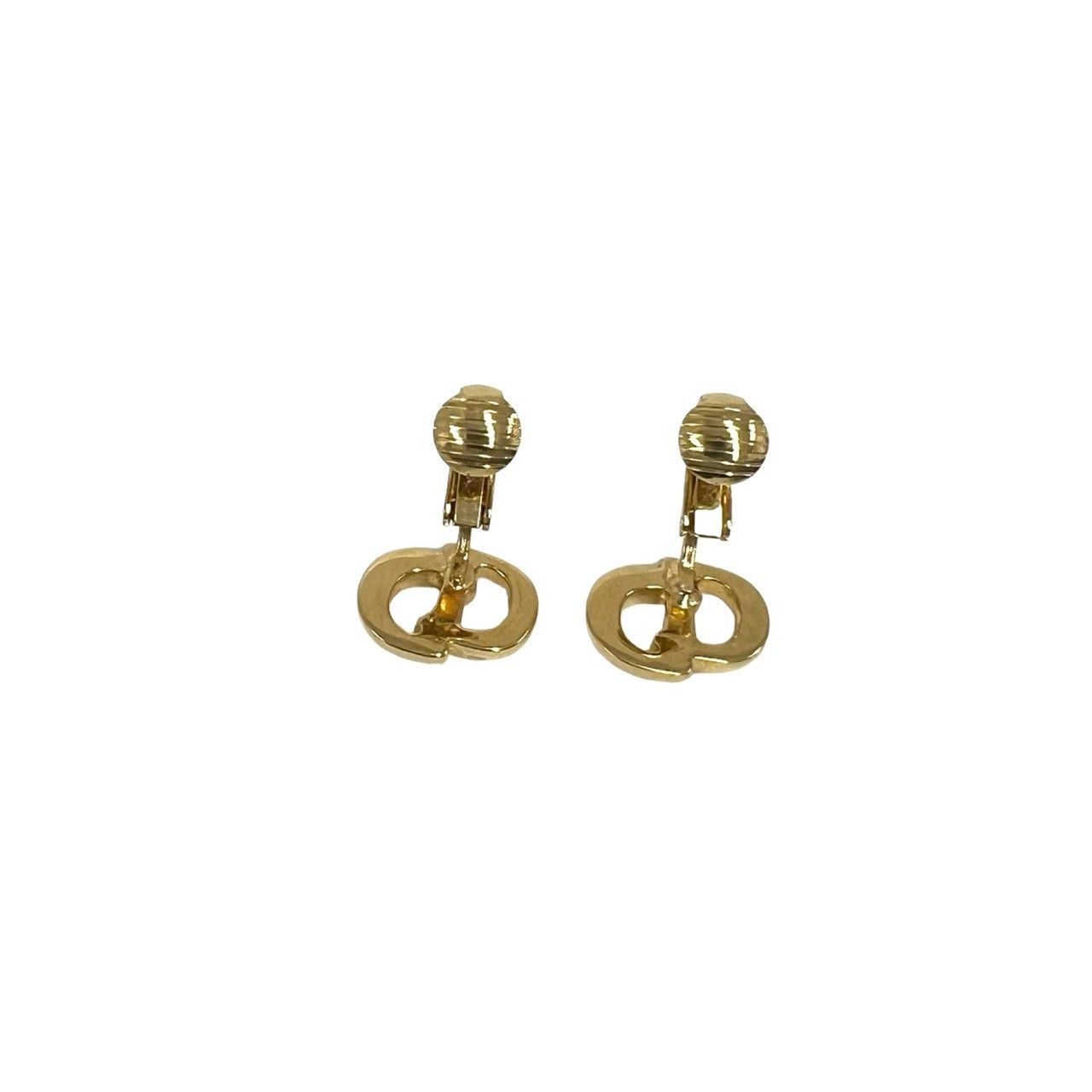 Dior Vintage CD Logo Earrings Gold — view 6