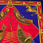 Hermes Scarf Carre 90 Silk les Bissone de Venise Venice Ship Festival Red Blue — view 3