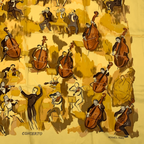 Hermes Carre 90 Concerto Yellow Silk 100% Scarf — view 3