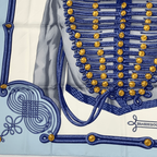 Hermes Carre 90 Brandebourgs Scarf Silk Blue — view 4