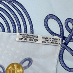 Hermes Carre 90 Brandebourgs Scarf Silk Blue — view 6