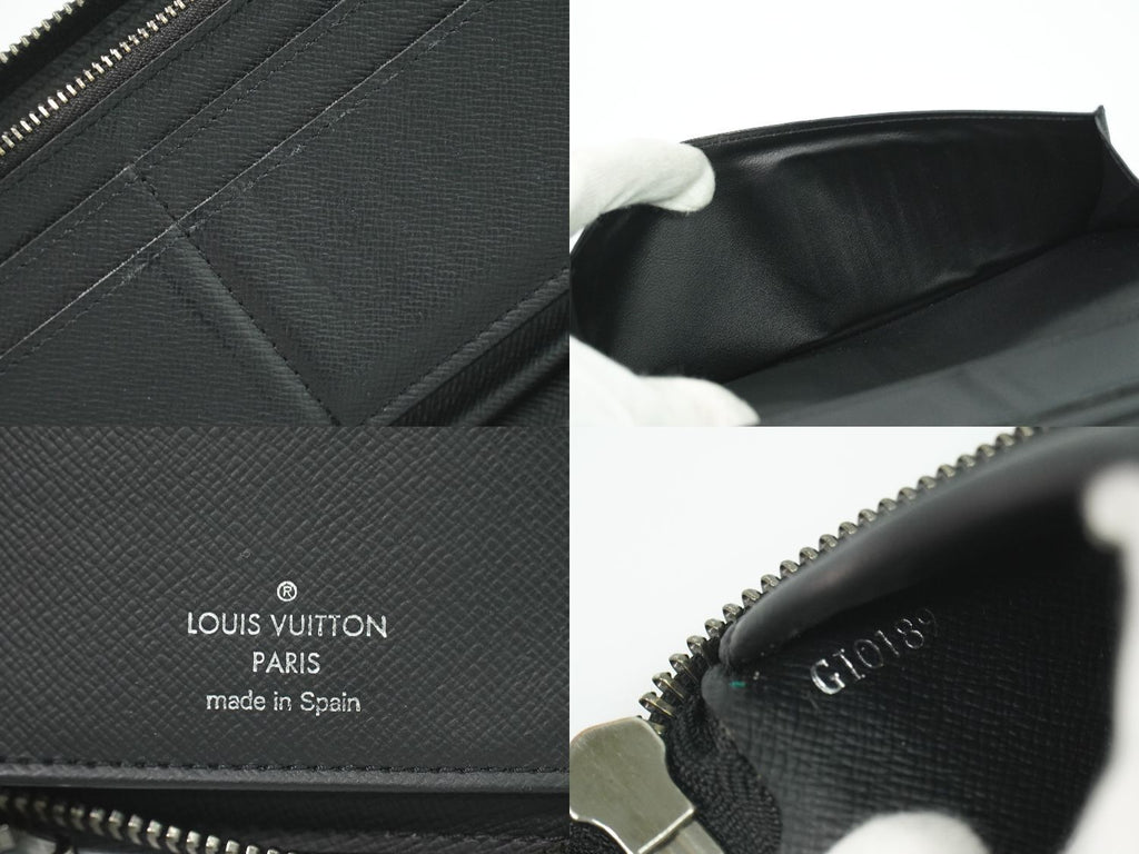 Louis Vuitton LV Zippy Wallet Vertical Monogram Eclipse Black Gray — view 9