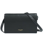 Saint Laurent Leather Shoulder Bag Pochette Black