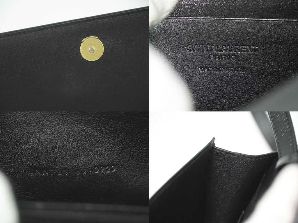 Saint Laurent Leather Shoulder Bag Pochette Black — view 9