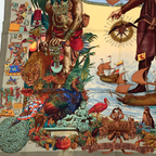 Hermes Carre 90 Scarf les Ameriques Americas Columbus Silk Multicolor — view 2