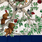 Hermes Carre 90 Silk Coeur Des Bois in the Forest Scarf Navy — view 6