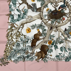 Hermes Carre 90 Coeur Des Bois in the Forest Pink Silk 100% Scarf — view 4