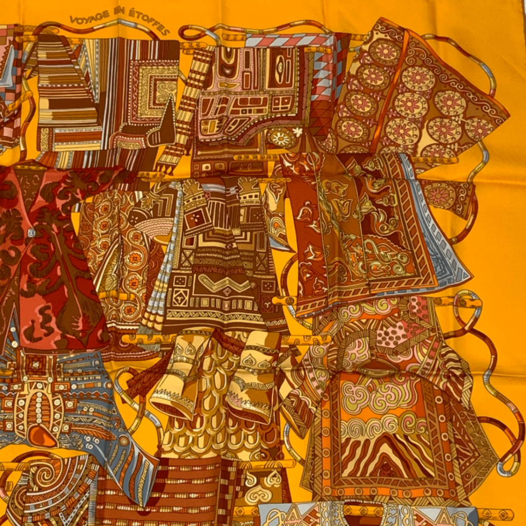 Hermes Scarf Carre 90 Voyage en Etoffes a Journey Through the World's Fabrics — view 3