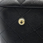 Chanel Chain Tote Quilted CC Logo Large Shopping Caviar Leather Black — view 8