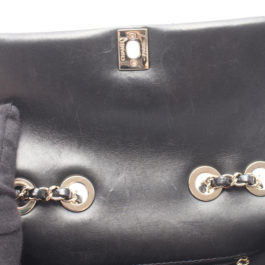 Chanel Shoulder Bag Quilted Black Lambskin Small Flap Chain — view 6