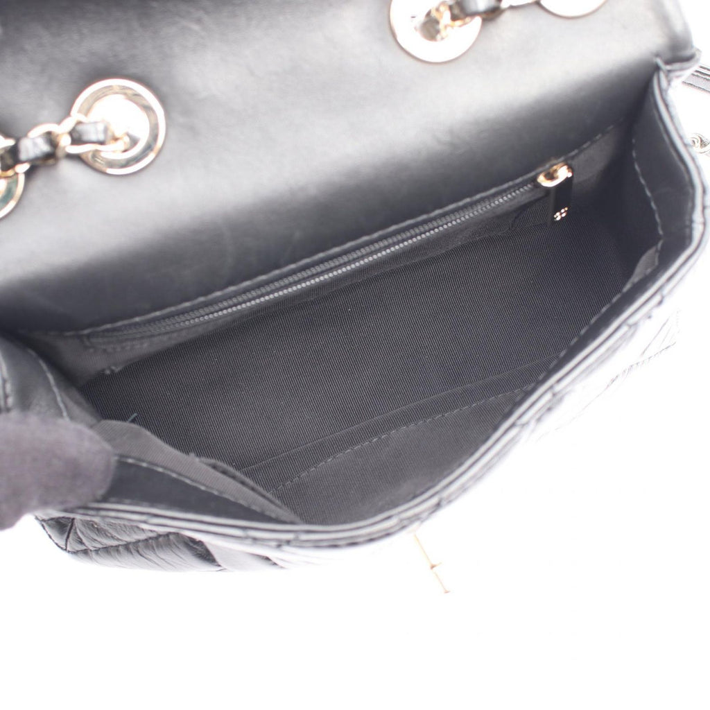Chanel Shoulder Bag Quilted Black Lambskin Small Flap Chain — view 3