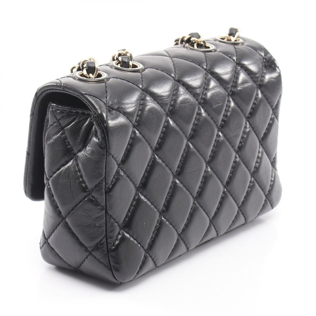 Chanel Shoulder Bag Quilted Black Lambskin Small Flap Chain — view 2