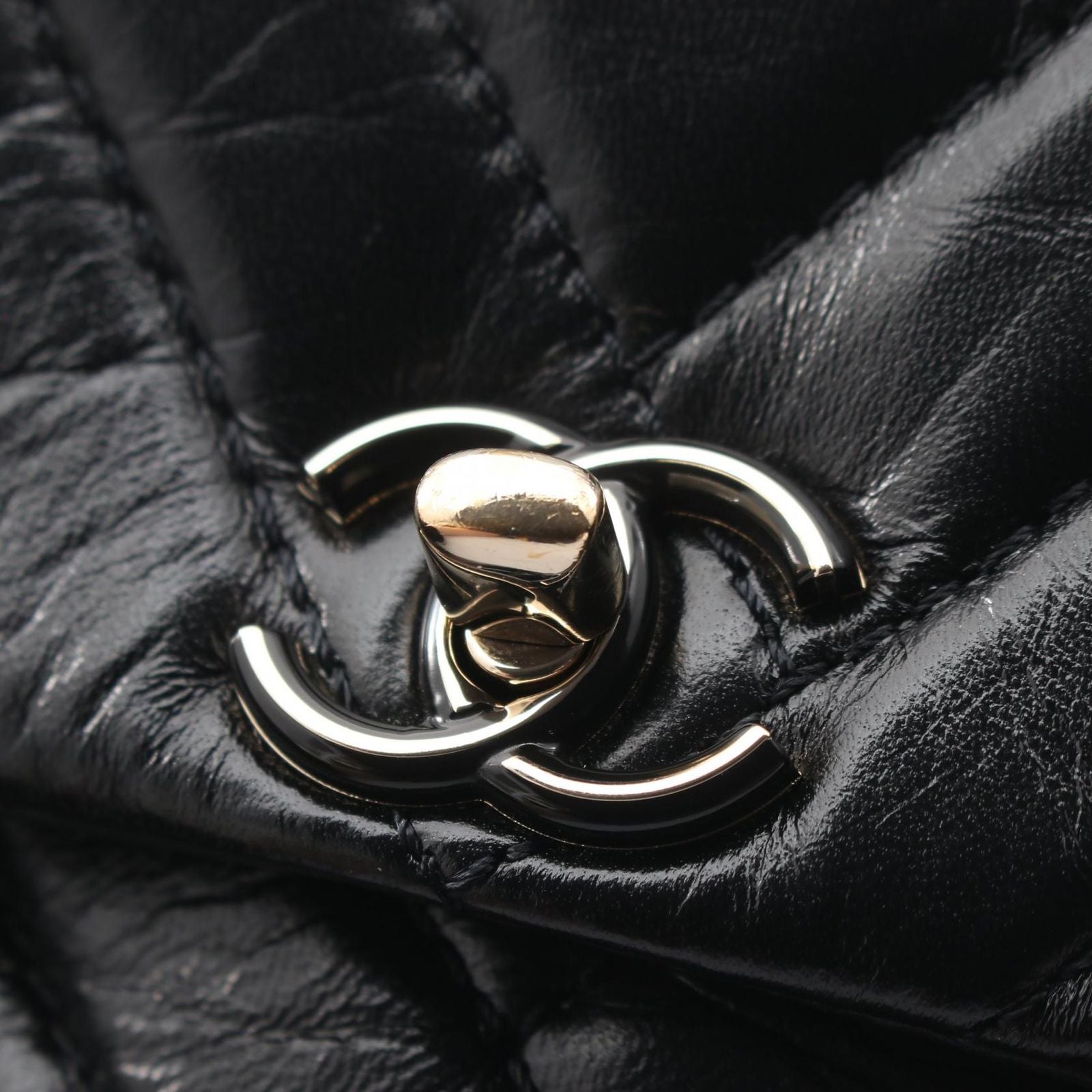 Chanel Shoulder Bag Quilted Black Lambskin Small Flap Chain — view 8