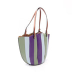 Loewe Tote Shell Small Green Purple Blue Leather — view 2