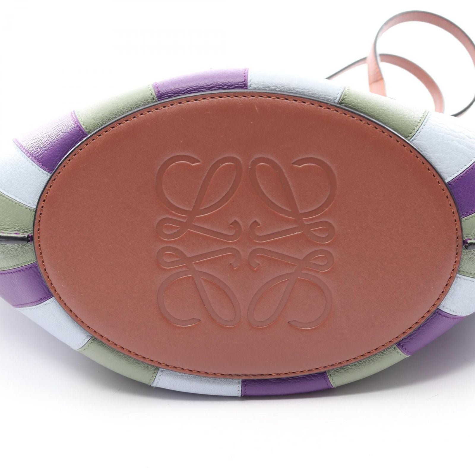 Loewe Tote Shell Small Green Purple Blue Leather — view 4