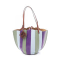 Loewe Tote Shell Small Green Purple Blue Leather