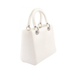 Dior Handbag Lady Dior Sequin Embroidery Patch 2-Way White Multi Leather Tote — view 2