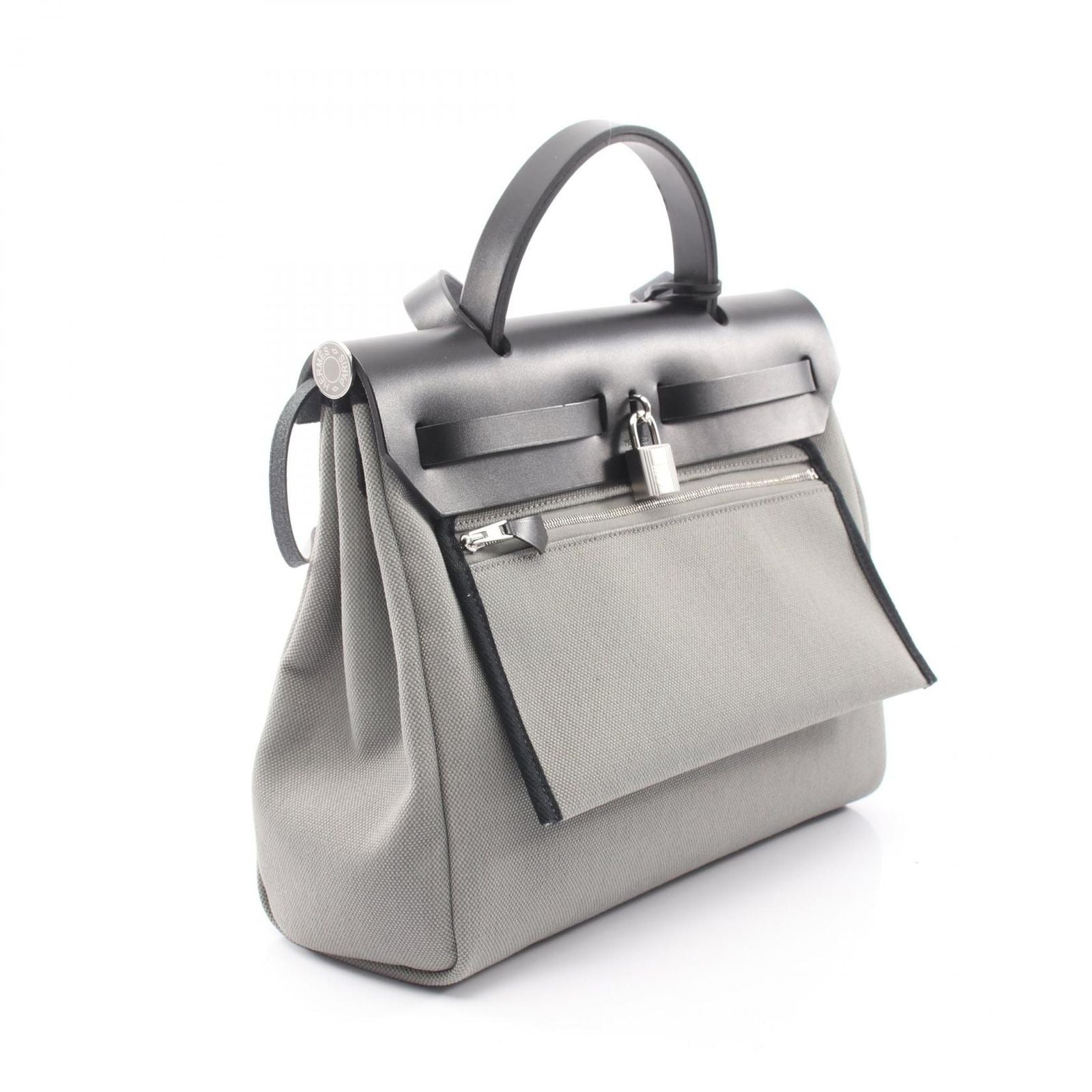 Hermes Handbag Herbag Zip PM 2-Way Gray Black Zip PM le Tourne — view 2