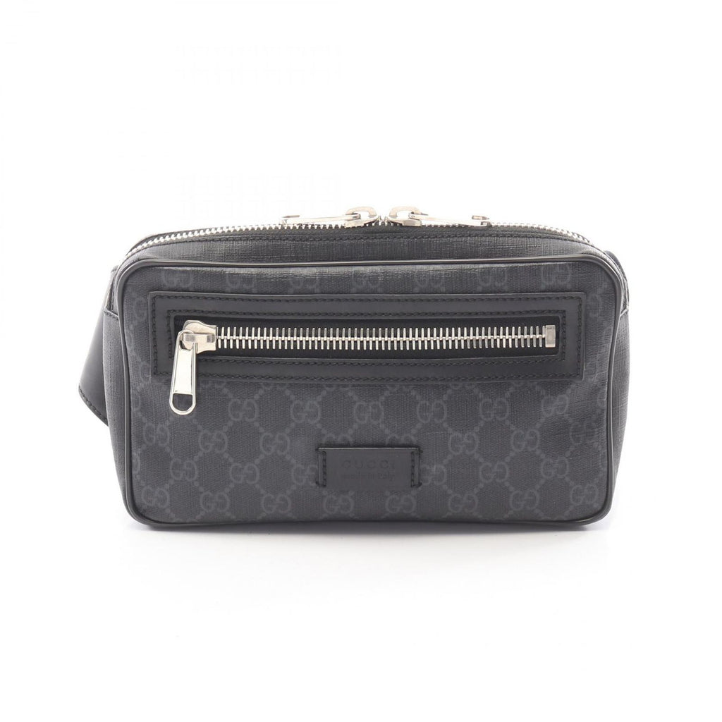 Gucci Waist Bag Soft GG Supreme Sherry Line Black Canvas Leather