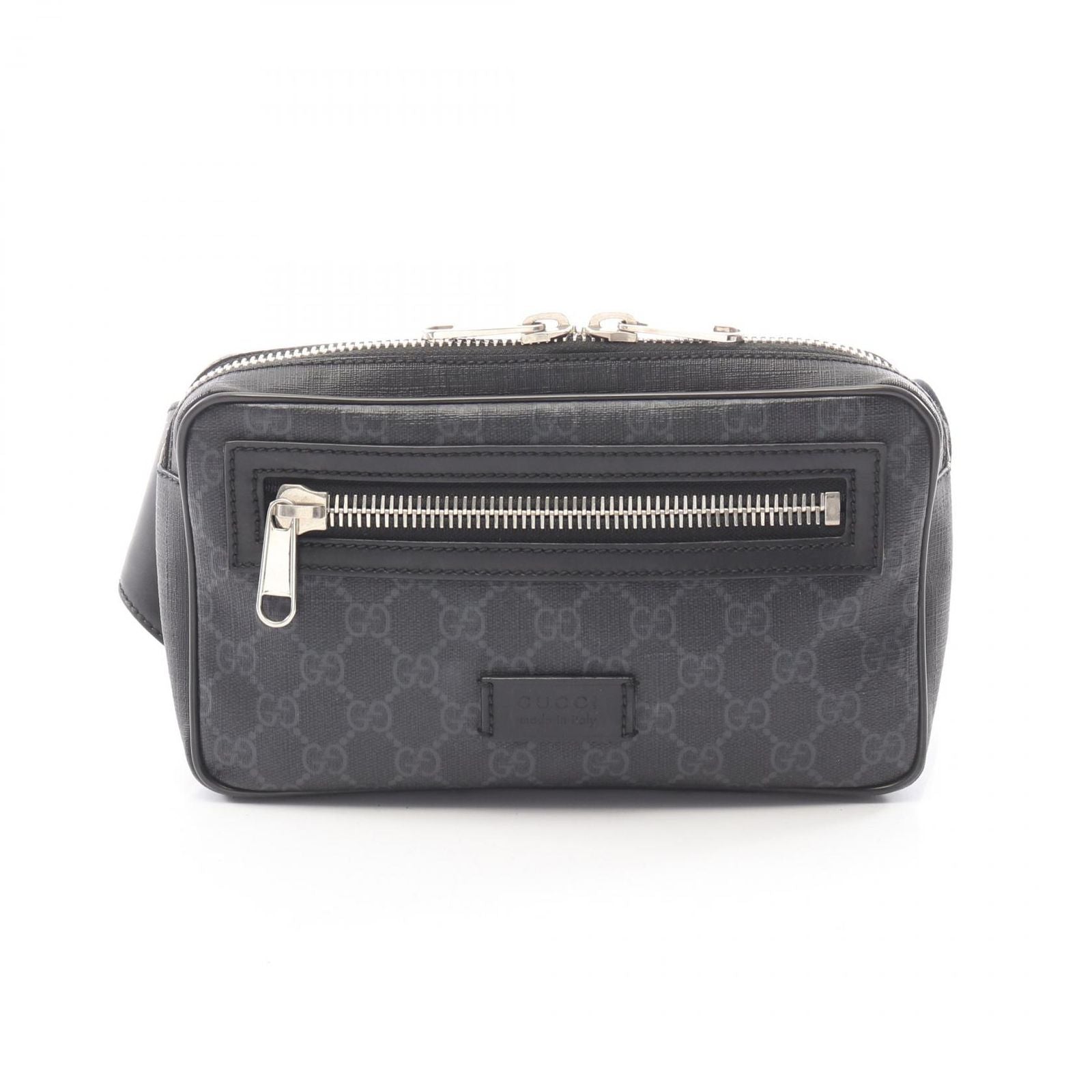 Gucci Waist Bag Soft GG Supreme Sherry Line Black Canvas Leather