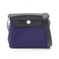 Hermes Shoulder Bag Herbag Zip Mini Purple Black Canvas Leather