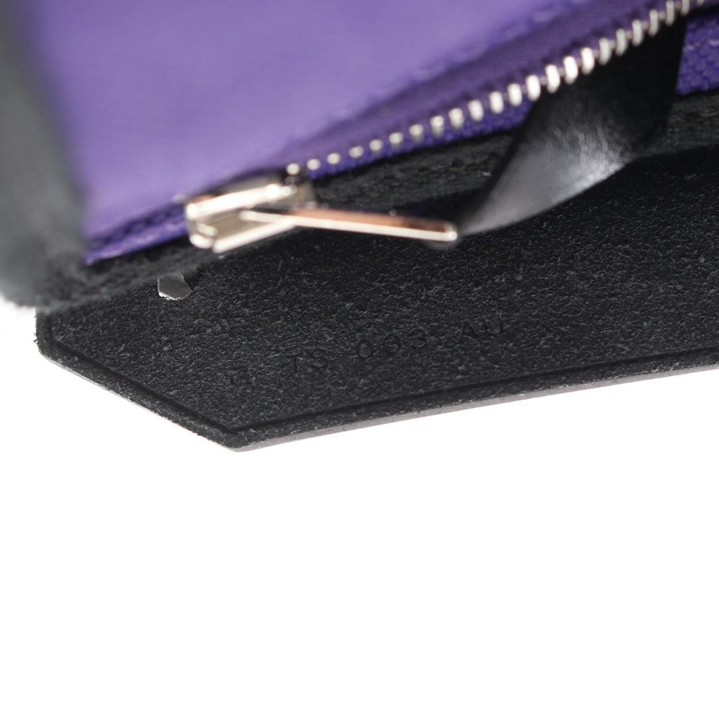 Hermes Shoulder Bag Herbag Zip Mini Purple Black Canvas Leather — view 5