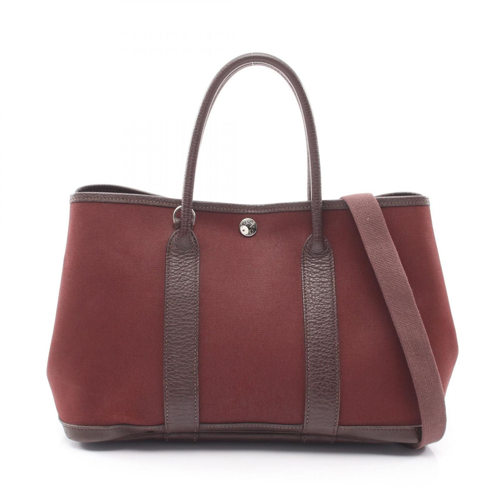 Hermes Tote Garden Party TPM 2-Way Havana Canvas Leather