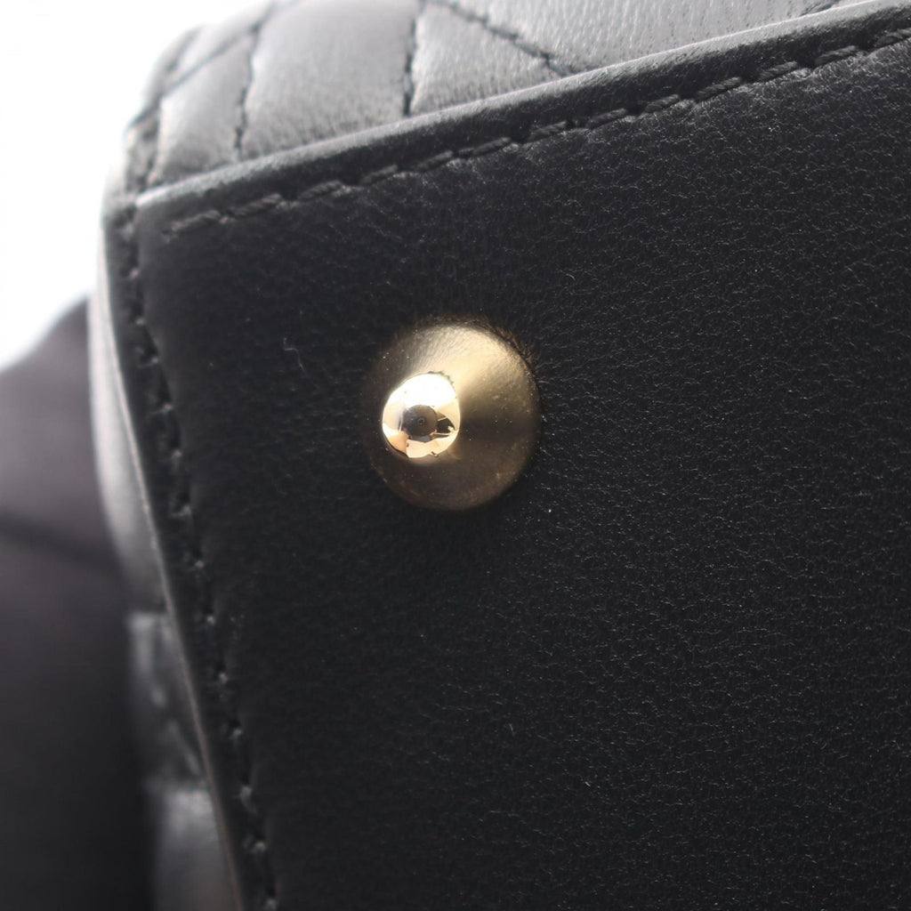 Dior Handbag Lady Dior Cannage 2-Way Black Lambskin Tote — view 6
