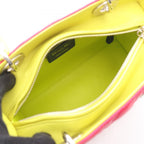 Dior Handbag Lady Dior Cannage 2-Way Magenta Blue Yellow Lambskin Tote — view 3