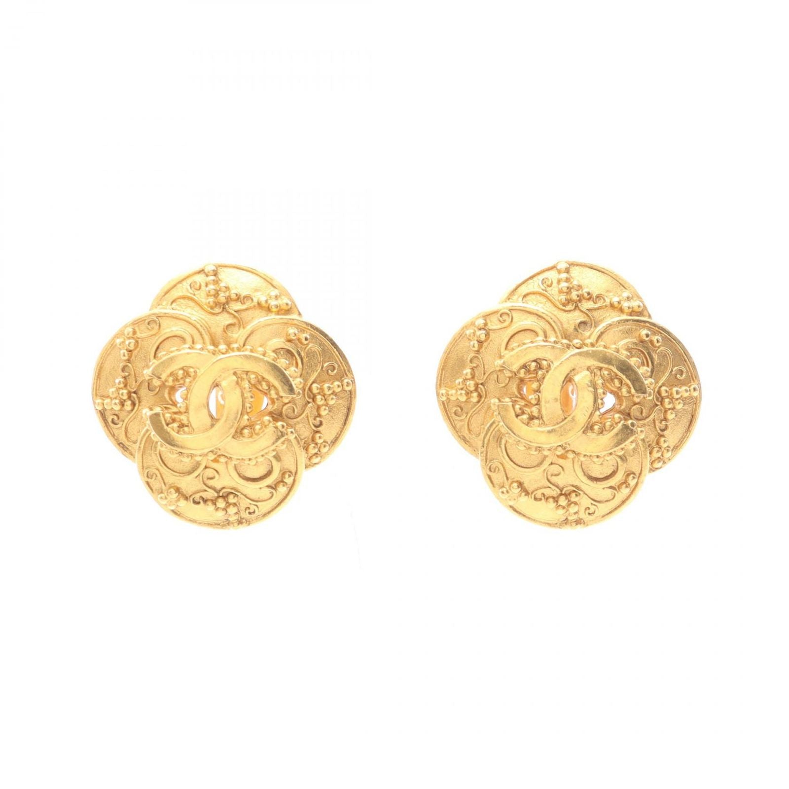 Chanel Earrings CC Logo Flower