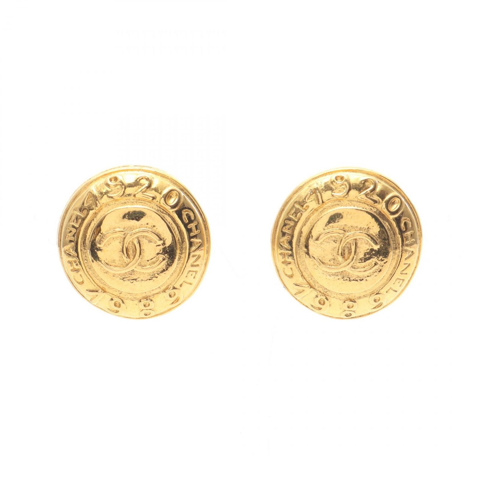 Chanel Earrings CC Logo Round