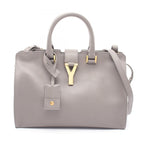 Saint Laurent Paris Handbag Petit Cabas Line 2-Way Gray Leather
