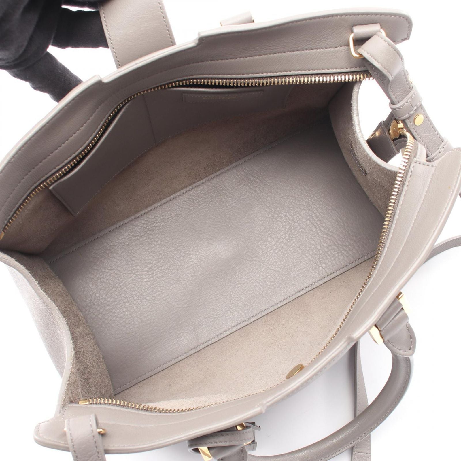 Saint Laurent Paris Handbag Petit Cabas Line 2-Way Gray Leather — view 3