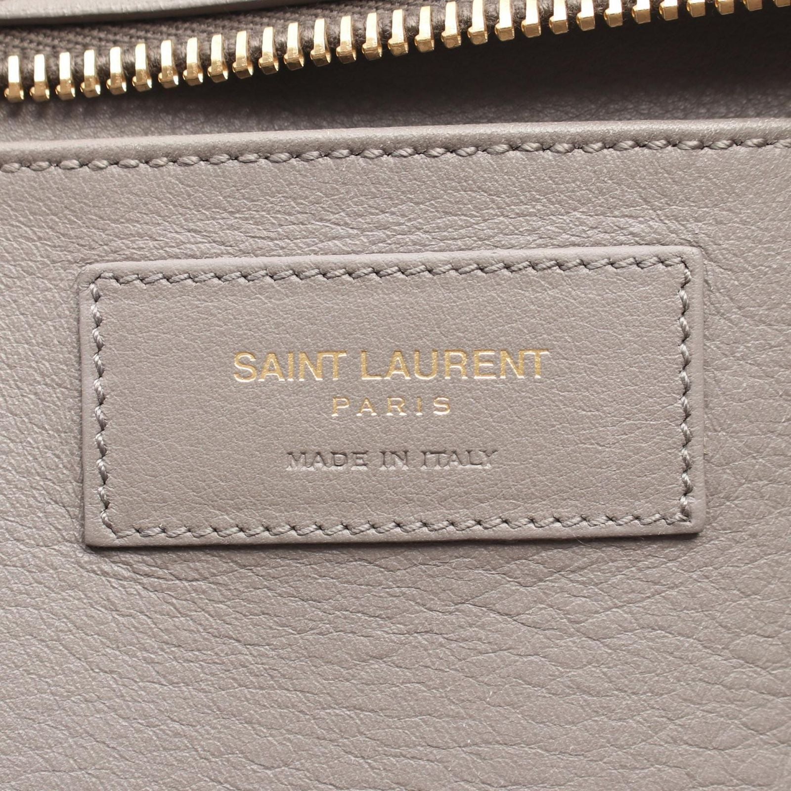 Saint Laurent Paris Handbag Petit Cabas Line 2-Way Gray Leather — view 4