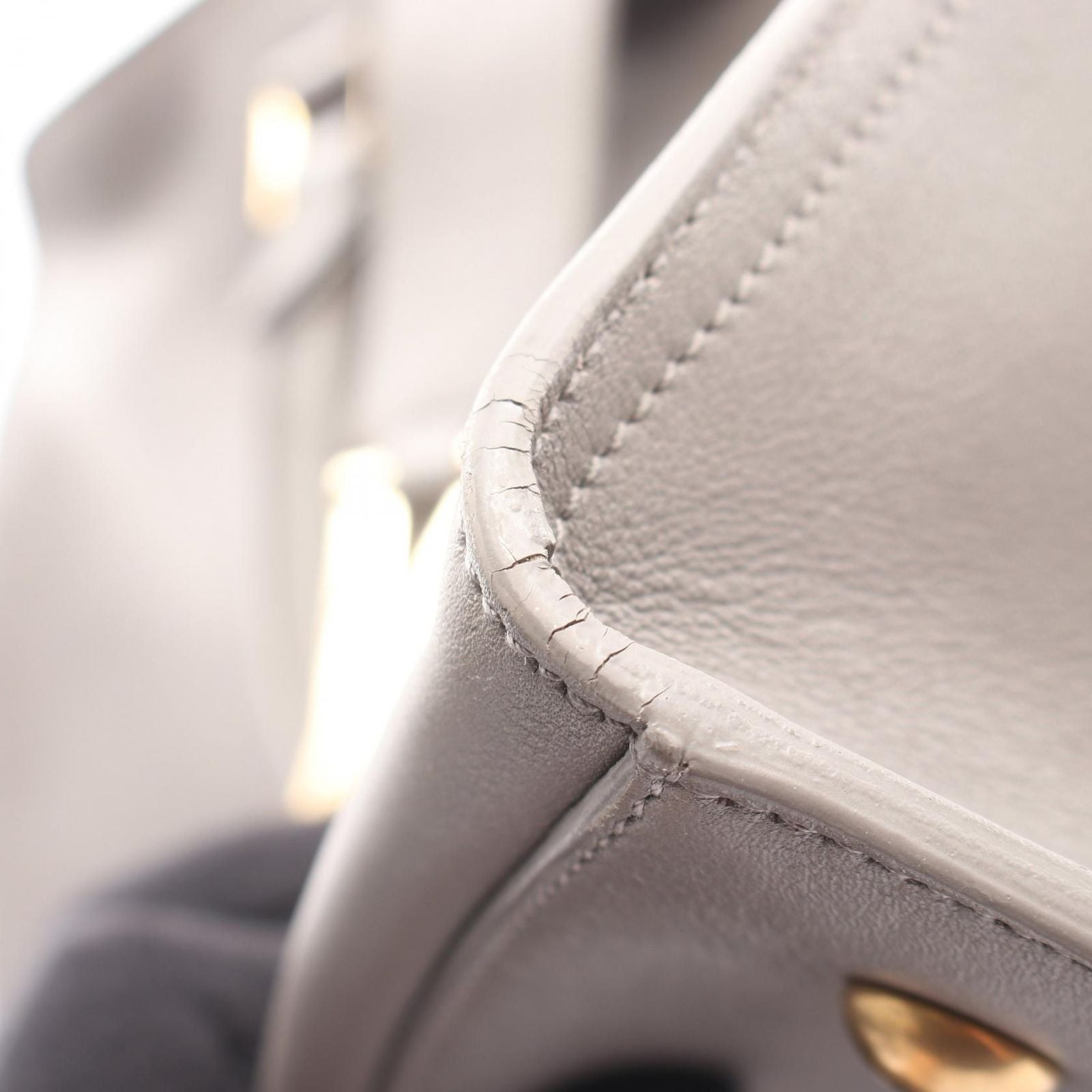 Saint Laurent Paris Handbag Petit Cabas Line 2-Way Gray Leather — view 7