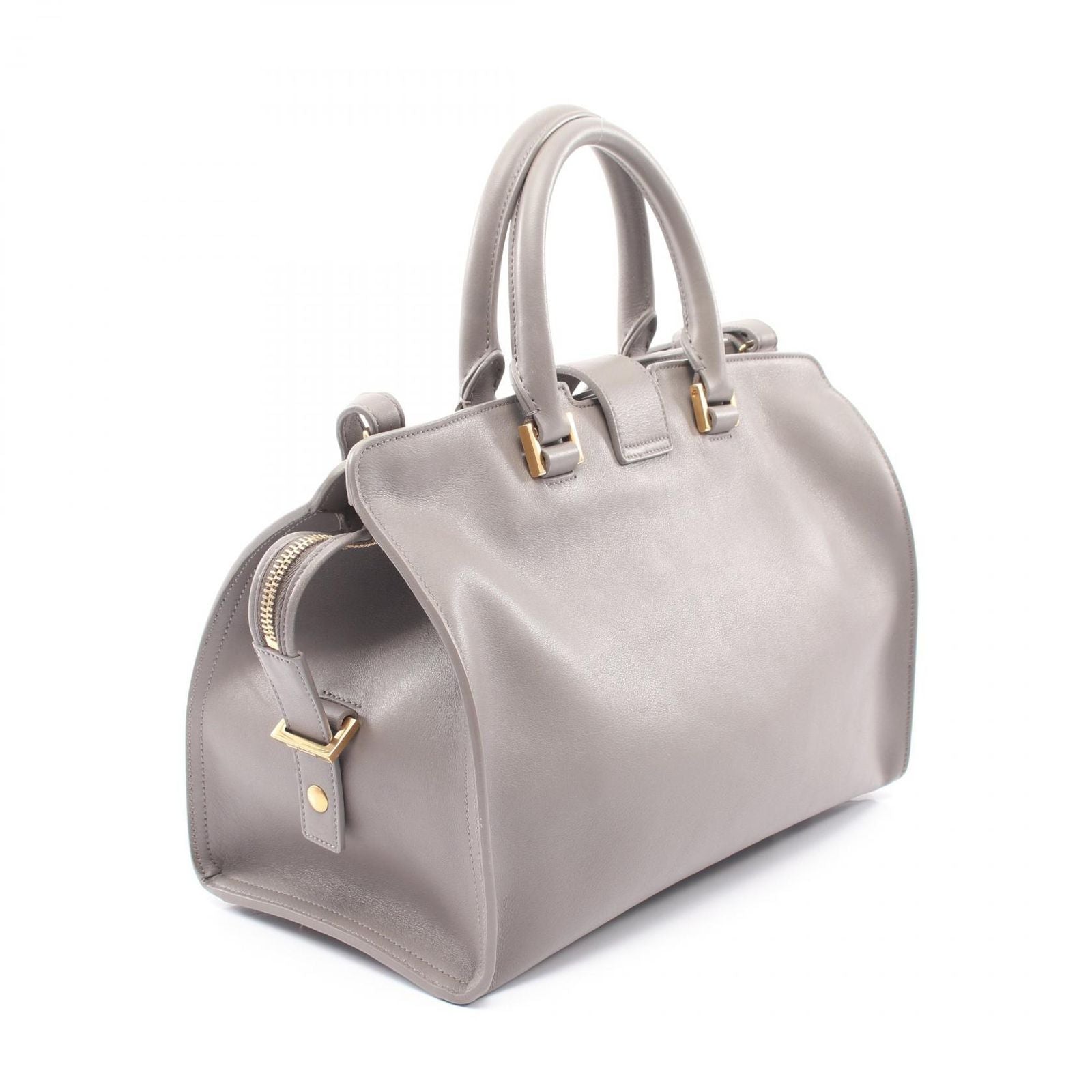 Saint Laurent Paris Handbag Petit Cabas Line 2-Way Gray Leather — view 2