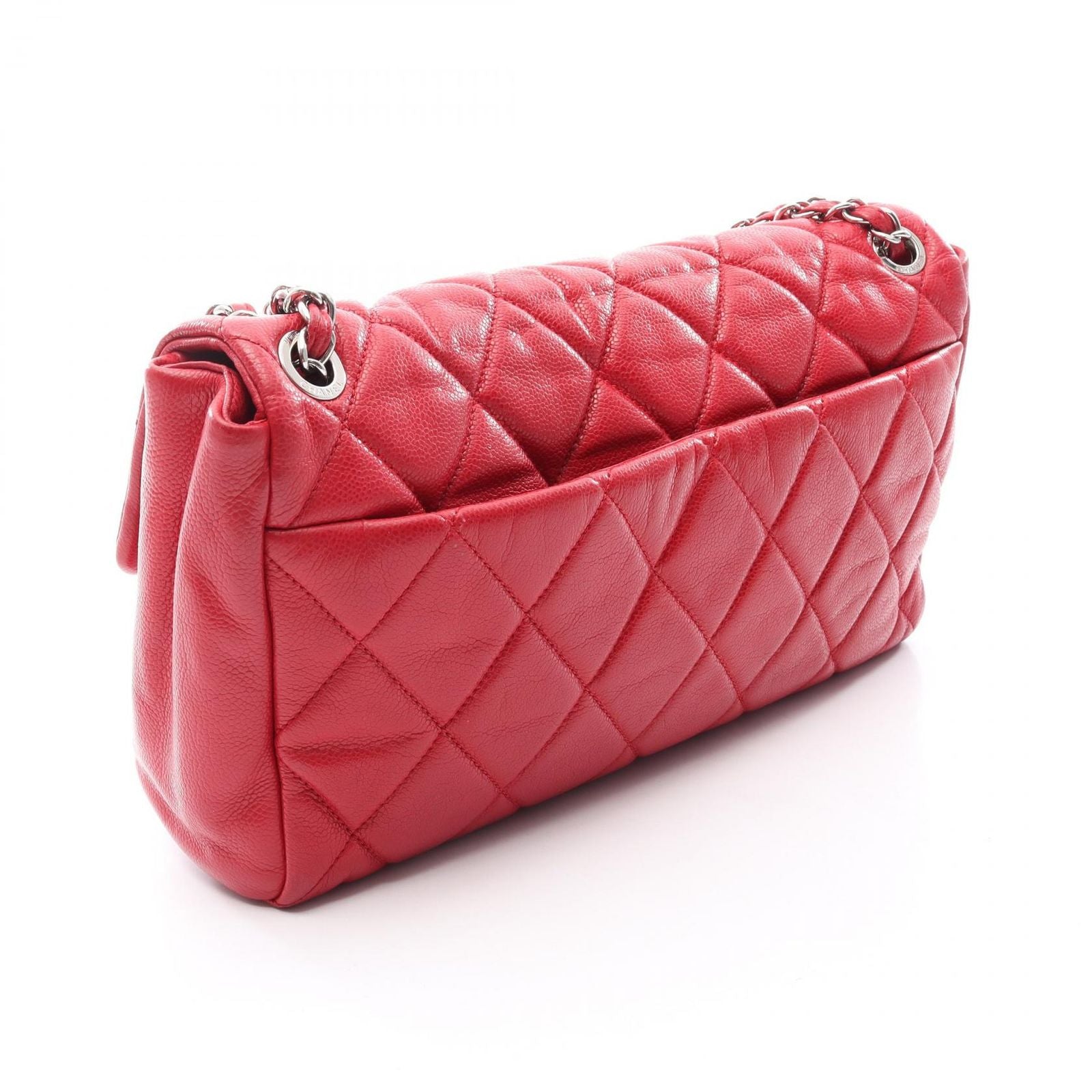 Chanel Shoulder Bag Quilted Large Red Caviar Leather Chain — view 2