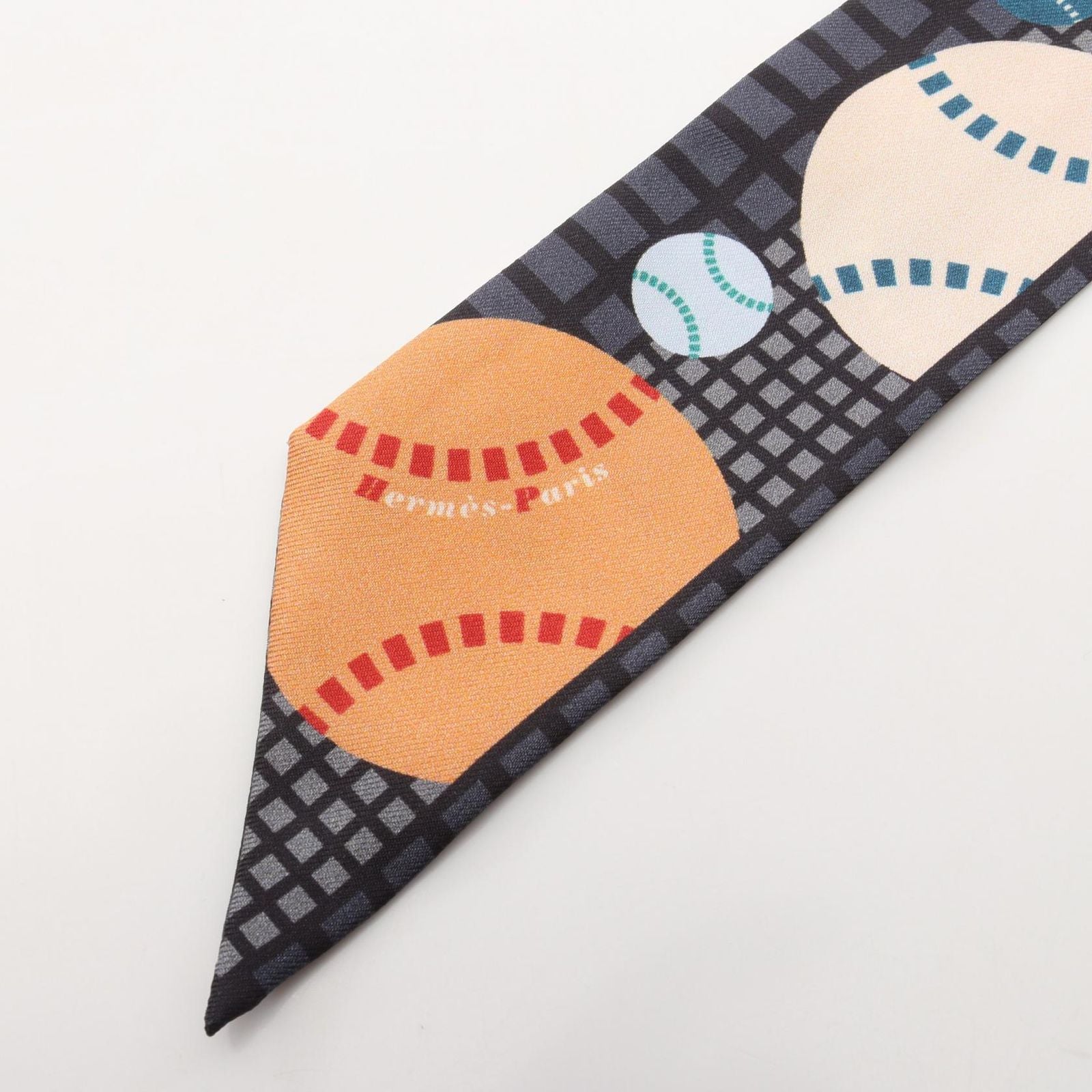 Hermes Scarf Twill Balles de Tennis Ribbon Silk — view 6