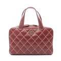 Chanel Handbag Wild Stitch Brown Leather