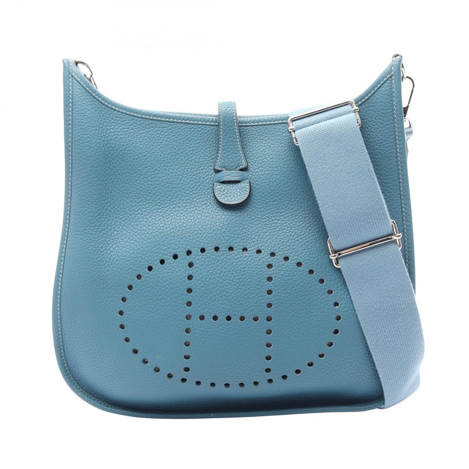 Hermes Shoulder Bag Evelyne 3 Trois PM Blue Jean Leather