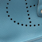 Hermes Shoulder Bag Evelyne 3 Trois PM Blue Jean Leather — view 9