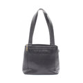Chanel Tote Logo Embroidery Black Calf