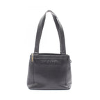 Chanel Tote Logo Embroidery Black Calf