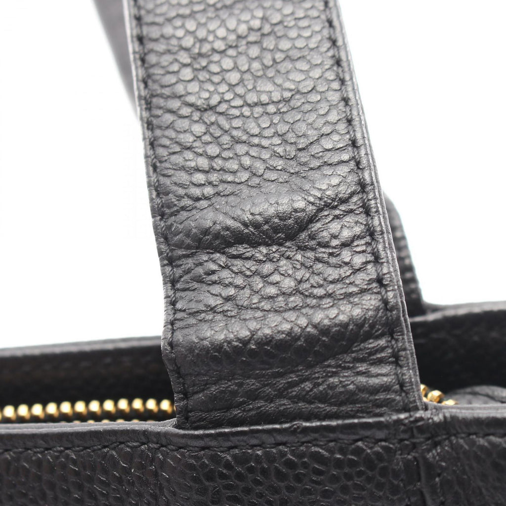 Chanel Tote Logo Embroidery Black Calf — view 7