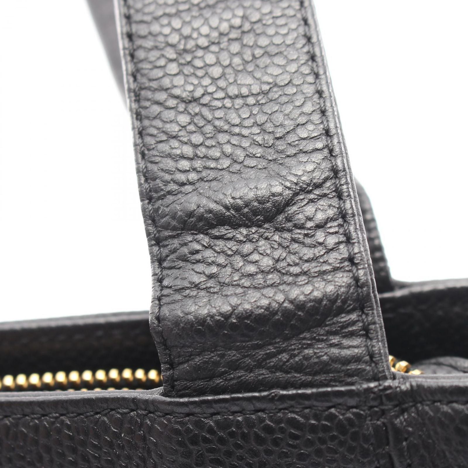 Chanel Tote Logo Embroidery Black Calf — view 7